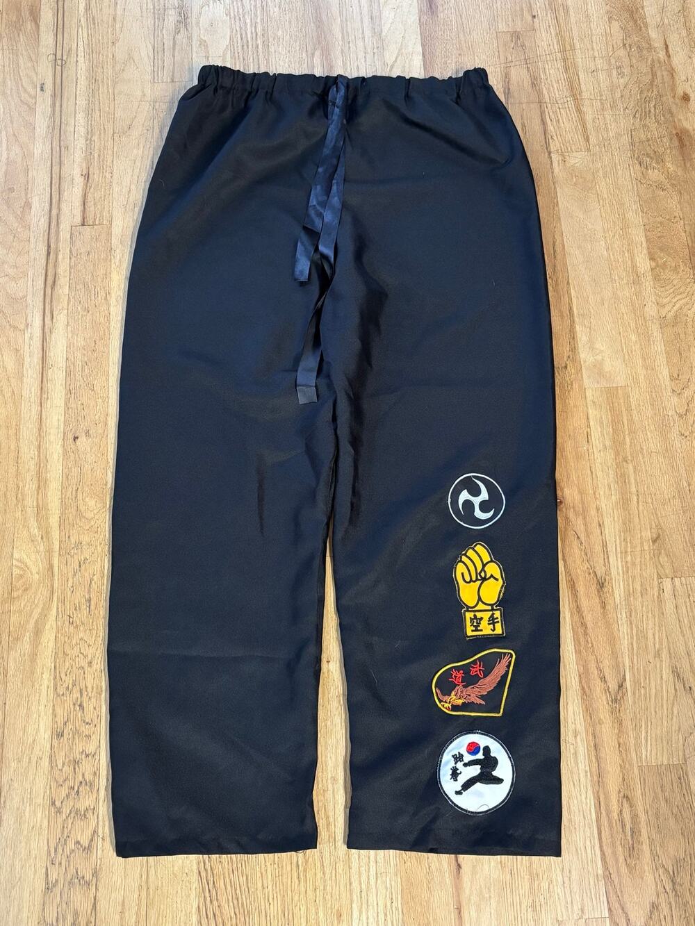 Men’s Women’s Unisex Karate Kid Cobra Kai Black Halloween Costume Pants, L Large